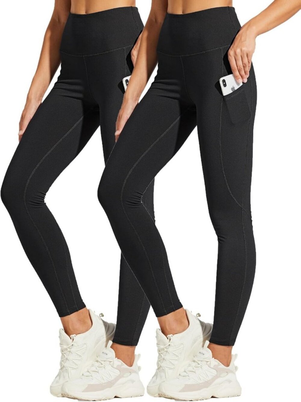 Cozy Fleece Lined High Waisted Leggings - Water Resistant, Thermal, Plus Size
